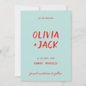 Retro Kleurrijk Helder Funky Uniek Modern Trouwen Save The Date (Achterkant)