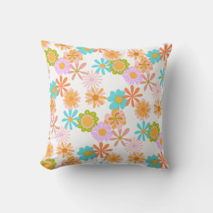 Retro Kleurrijk  Hippie Bloempatroon Kussen