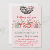 Retro Kleurrijk Kerstfeest Kaart (Voorkant)