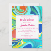 Retro Kleurrijk Marmer Uniek Vrijgezellenfeest Kaart (Voorkant)