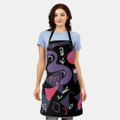 Retro kleurrijk schort (Gedragen)