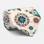 Retro Kleurrijk Sneeuwvlok Winterpatroon Stropdas (Opgerold)