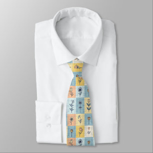 Retro Kleurrijk trendy Bloemen patroon Verjaardag Stropdas