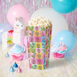 Retro Kleurrijk trendy Bloemen patroon Verjaardags Bedankdoosjes