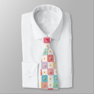 Retro Kleurrijk trendy Bloemen patroon Verjaardags Stropdas