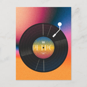 Retro kleurrijk Vinyl Briefkaart