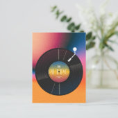 Retro kleurrijk Vinyl Briefkaart (Staand voorkant)