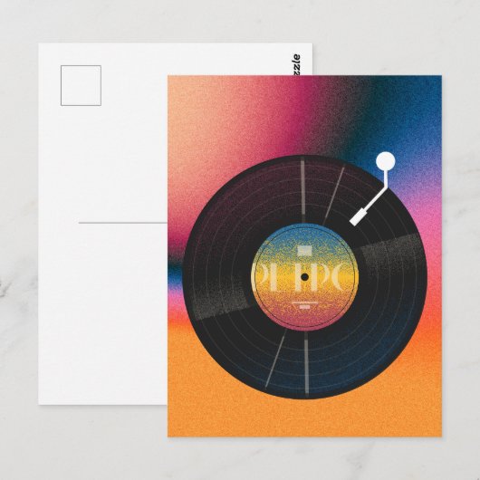 Retro kleurrijk Vinyl Briefkaart (Voorkant / Achterkant)