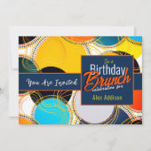 Retro Kleurrijke 70s 80s Verjaardag Uitnodiging (Voorkant)
