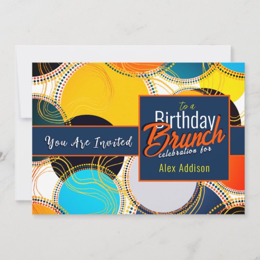 Retro Kleurrijke 70s 80s Verjaardag Uitnodiging (Voorkant)