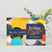 Retro Kleurrijke 70s 80s Verjaardag Uitnodiging (Staand voorkant)