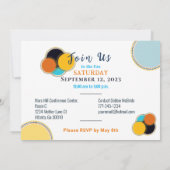 Retro Kleurrijke 70s 80s Verjaardag Uitnodiging (Achterkant)