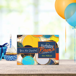 Retro Kleurrijke 70s 80s Verjaardag Uitnodiging