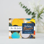 Retro Kleurrijke 80s verjaardag Brunch Aankondigin Briefkaart (Staand voorkant)