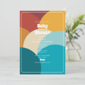 Retro Kleurrijke  Abstract Art Baby shower Kaart (Staand voorkant)