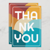 Retro Kleurrijke  Abstracte Kunst Bedankkaart (Voorkant / Achterkant)