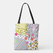 Retro Kleurrijke Abstracte Kunst Polka Dot Tote Bag (Achterkant)