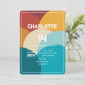 Retro Kleurrijke Abstracte Kunst Verjaardagsfeest Kaart (Staand voorkant)