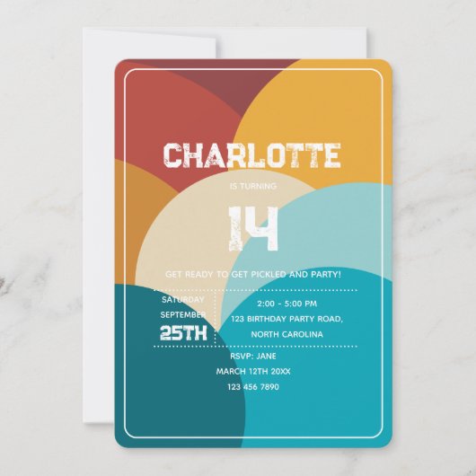 Retro Kleurrijke Abstracte Kunst Verjaardagsfeest Kaart (Voorkant)