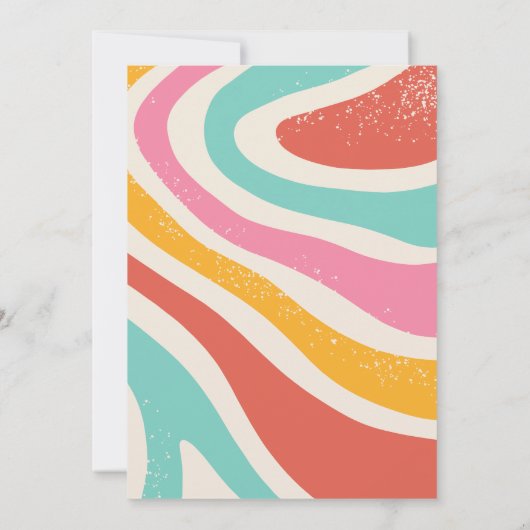 Retro Kleurrijke abstracte naadloze patroonverjaar Kaart (Achterkant)