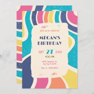 Retro Kleurrijke abstracte naadloze patroonverjaar Kaart