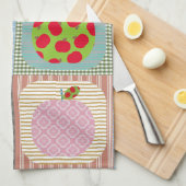 Retro kleurrijke Apple Patchwork Quilt Theedoek (Quarter Fold)