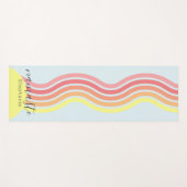 Retro Kleurrijke Blauwe Groovy Lines Beach Sunrise Yogamat (Voorkant (horizontaal))