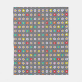 Retro kleurrijke bloem fleece deken