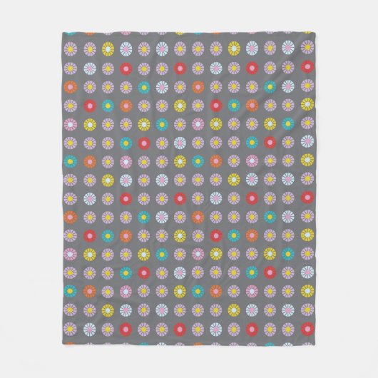 Retro kleurrijke bloem fleece deken (Voorkant)