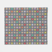 Retro kleurrijke bloem fleece deken (Voorkant (Horizontaal))