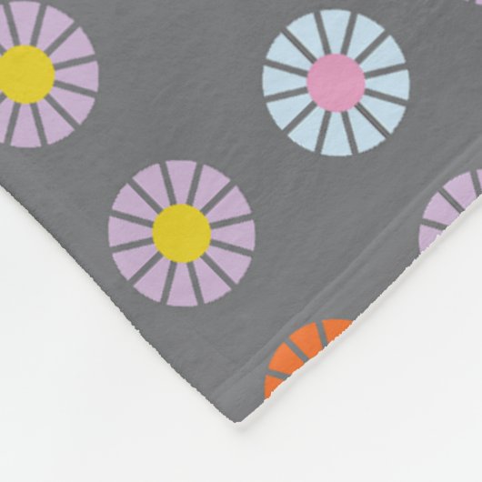 Retro kleurrijke bloem fleece deken (Hoek)