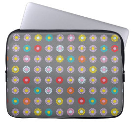 Retro kleurrijke bloem laptop sleeve