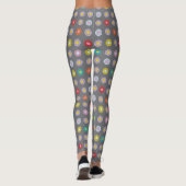 Retro kleurrijke bloem leggings (Achterkant)