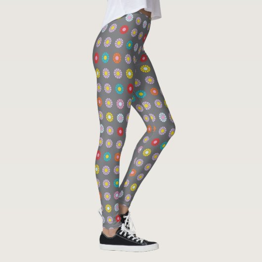 Retro kleurrijke bloem leggings (Rechts)