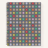 Retro kleurrijke bloem notitieboek (Voorkant)