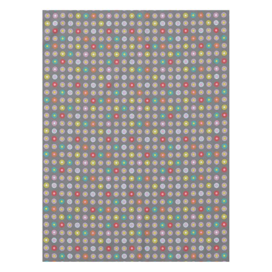 Retro kleurrijke bloem tafelkleed (Voorkant)