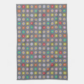 Retro kleurrijke bloem theedoek (Verticaal)