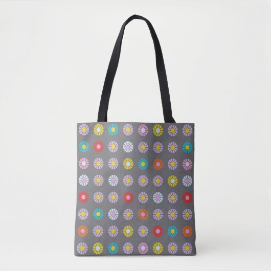 Retro kleurrijke bloem tote bag (Voorkant)