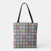Retro kleurrijke bloem tote bag (Achterkant)