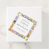  Retro Kleurrijke Bloemen Bruiloft Bedankjes Labels (In situ)