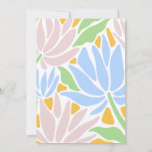 Retro Kleurrijke Bloemen Huwelijk Kaart (Achterkant)