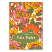 Retro Kleurrijke Bloemenpatroon Boho 70s Huwelijk Kaart (Voorkant)