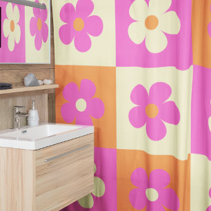 Retro Kleurrijke BOHO Bloemen Patroon Douchegordijn