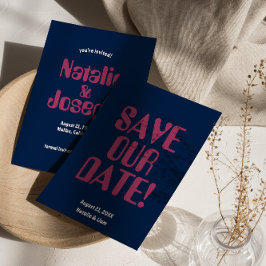 Retro Kleurrijke Bold 70s Unieke Groovy Bruiloft Save The Date