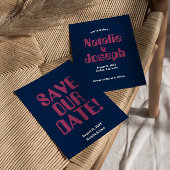 Retro Kleurrijke Bold 70s Unieke Groovy Bruiloft Save The Date