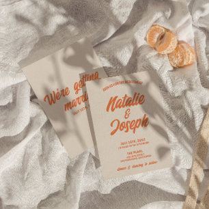 Retro Kleurrijke Bold Bright Funky Trendy Bruiloft Kaart