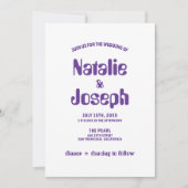 Retro Kleurrijke Bold Groovy Heldere Moderne Bruil Kaart (Voorkant)