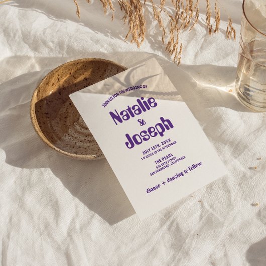 Retro Kleurrijke Bold Groovy Heldere Moderne Bruil Kaart