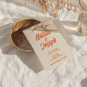 Retro Kleurrijke Bold Heldere Funky Moderne Bruilo Kaart