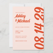 Retro Kleurrijke & Bold Wedding Kaart (Voorkant)